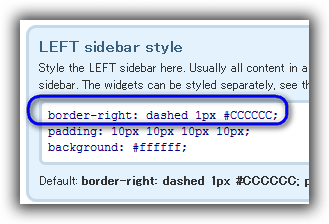 Sidebars & Widgets / Style & configure SIDEBARS / LEFT sidebar style