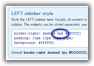 Sidebars & Widgets / Style & configure SIDEBARS / LEFT sidebar style